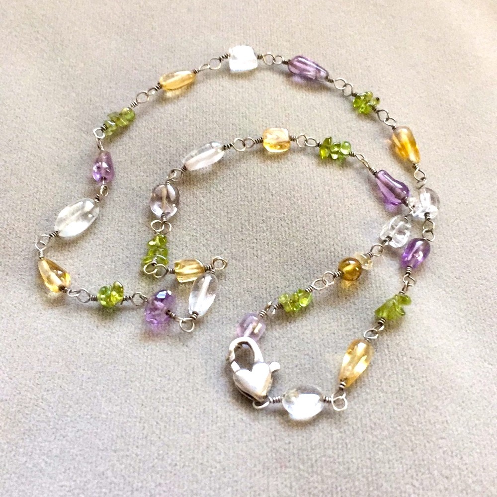 Sterling silver gemstone necklace